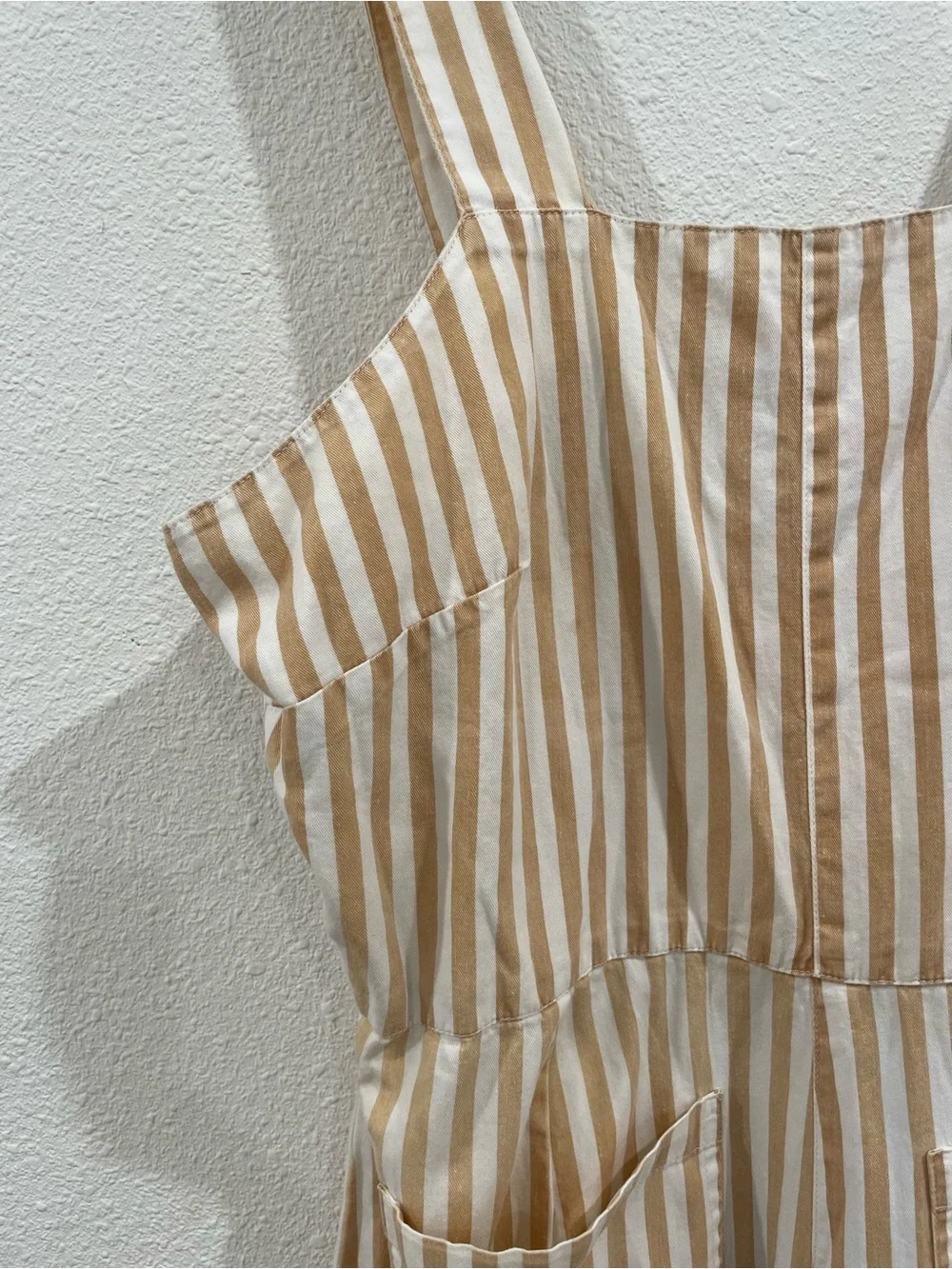 ROLLA'S White Yellow Striped Wide-Leg Jumpsuit Size Medim